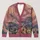 Pink Swirling Night Sky and Village Scene for Autumn Vacation Layering, Women All-over Print Knitted Cardigan - 1