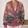 Pink Swirling Night Sky and Village Scene for Autumn Vacation Layering, Women All-over Print Knitted Cardigan - 2