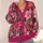 Magenta Floral Garden Blooms for Spring Layering and Everyday Style for Modern Women All-over Print Knitted Cardigan - 4