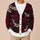 Red Rose Bats Halloween Layering Style for Men and Women, Gothic Floral Evening Wear All-over Print Knitted Cardigan - 6