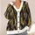 Charcoal Mustard Abstract Brushstrokes for Relaxed Everyday Streetwear Layering Men All-over Print Knitted Cardigan - 4
