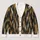 Charcoal Mustard Abstract Brushstrokes for Relaxed Everyday Streetwear Layering Men All-over Print Knitted Cardigan - 1