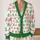 Red Green Snowflakes for Festive Holiday Gatherings and Cozy Winter Layering for Women All-over Print Knitted Cardigan - 2