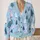 Blue Christmas Tree Lollipops for Festive Winter Layering and Cheerful Women's Style All-over Print Knitted Cardigan - 2