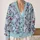Light Blue Red Berry Branches for Winter Celebrations and Everyday Layering for Women All-over Print Knitted Cardigan - 2