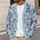 Light Blue Red Berry Branches for Winter Celebrations and Everyday Layering for Women All-over Print Knitted Cardigan - 5
