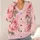 Blush Pink Rose Motif for Soft Autumn Layering and Romantic Everyday Women's Style All-over Print Knitted Cardigan - 4