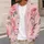 Blush Pink Rose Motif for Soft Autumn Layering and Romantic Everyday Women's Style All-over Print Knitted Cardigan - 5