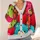 Colorful Bear Hearts for Cozy Everyday Layering and Cheerful Weekend Adventures Together All-over Print Knitted Cardigan - 4