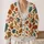 Colorful Autumn Leaf Botanical Motifs for Cozy Everyday Layering and Young Style Wear All-over Print Knitted Cardigan - 2