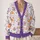 Cute Purple Ghost Pumpkin Floral Fall Layering Gift For Women Halloween Lovers Cozy Days All-over Print Knitted Cardigan - 2