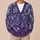 Abstract Indigo Floral Texture for Relaxed Layering, Weekend Wear, and Artful Style All-over Print Knitted Cardigan - 6