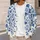 Blue Botanical Blooms for Relaxed Spring Layering and Everyday Women’s Casual Style All-over Print Knitted Cardigan - 5