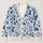 Blue Botanical Blooms for Relaxed Spring Layering and Everyday Women’s Casual Style All-over Print Knitted Cardigan - 1