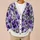 Purple Pansy Blooms for Relaxed Spring Layering and Everyday Garden Style Dressing All-over Print Knitted Cardigan - 6