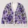 Purple Pansy Blooms for Relaxed Spring Layering and Everyday Garden Style Dressing All-over Print Knitted Cardigan - 1