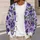 Purple Pansy Blooms for Relaxed Spring Layering and Everyday Garden Style Dressing All-over Print Knitted Cardigan - 5