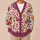 Pastel Berry and Sweet Treat Motifs for Cozy Autumn Layering, Women's Casual Style All-over Print Knitted Cardigan - 6