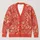 Coral Berry Botanical Floral Motifs for Autumn Layering and Everyday Office Wear All-over Print Knitted Cardigan - 1