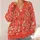 Coral Berry Botanical Floral Motifs for Autumn Layering and Everyday Office Wear All-over Print Knitted Cardigan - 4