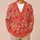 Coral Berry Botanical Floral Motifs for Autumn Layering and Everyday Office Wear All-over Print Knitted Cardigan - 6