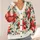 Red Poinsettia Botanical Foliage for Festive Everyday Layering and Holiday Gatherings All-over Print Knitted Cardigan - 4