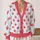 Red Crab Coastal Motif for Relaxed Beach Days and Everyday Layering by the Sea Lovers All-over Print Knitted Cardigan - 2