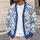 Blue And White Toile Dogs And Balloons For French Country Office And Weekend Layering All-over Print Knitted Cardigan - 5