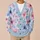 Pastel Blue Pink Floral Layering Style for Women, Elegant Spring Fall Everyday Wardrobe All-over Print Knitted Cardigan - 6