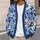 Blue Daisy Floral Blooms for Relaxed Everyday Layering and Cozy Weekend Casual Style All-over Print Knitted Cardigan - 5