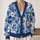 Blue Daisy Floral Blooms for Relaxed Everyday Layering and Cozy Weekend Casual Style All-over Print Knitted Cardigan - 2