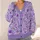 Purple Wildflower Meadow Motifs for Relaxed Autumn Layering and Thoughtful Gifts for Women All-over Print Knitted Cardigan - 4
