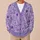 Purple Wildflower Meadow Motifs for Relaxed Autumn Layering and Thoughtful Gifts for Women All-over Print Knitted Cardigan - 6