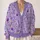 Purple Wildflower Meadow Motifs for Relaxed Autumn Layering and Thoughtful Gifts for Women All-over Print Knitted Cardigan - 2