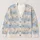 Starfish And Seashell Coastal Stripes For Beach Vacations And Relaxed Summer Layering All-over Print Knitted Cardigan - 1