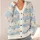 Starfish And Seashell Coastal Stripes For Beach Vacations And Relaxed Summer Layering All-over Print Knitted Cardigan - 4