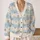 Starfish And Seashell Coastal Stripes For Beach Vacations And Relaxed Summer Layering All-over Print Knitted Cardigan - 2