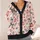 Spooky Ghosts, Pumpkins and Plaid Bows for Halloween Layering Women Fall Outfit Cozy All-over Print Knitted Cardigan - 4