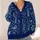 Blue Botanical Foliage for Autumn Layering, Everyday Office Style and Evening Events All-over Print Knitted Cardigan - 4