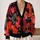 Bold Abstract Floral Blooms For Colorful Everyday Layering And Weekend Outfits For Her All-over Print Knitted Cardigan - 2