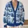 White Reindeer Snowy Village Scene for Cozy Winter Outings and Women's Layering All-over Print Knitted Cardigan - 2