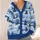 White Reindeer Snowy Village Scene for Cozy Winter Outings and Women's Layering All-over Print Knitted Cardigan - 4