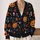 Jack-O'-Lanterns, Skulls and Maple Leaves for Autumn Halloween Gatherings for Women All-over Print Knitted Cardigan - 2