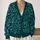 Teal Botanical Foliage for Cozy Autumn Outings and Everyday Layering for Modern Women All-over Print Knitted Cardigan - 2