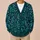 Teal Botanical Foliage for Cozy Autumn Outings and Everyday Layering for Modern Women All-over Print Knitted Cardigan - 6