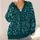 Teal Botanical Foliage for Cozy Autumn Outings and Everyday Layering for Modern Women All-over Print Knitted Cardigan - 4