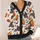 Bat And Pumpkin Halloween Style For Festive Autumn Layering And Cozy October Outings All-over Print Knitted Cardigan - 4