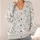 Monochrome Floral Botanical Layering Style for Soft Everyday Garden Living All-over Print Knitted Cardigan - 4