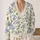 Blue Forget-Me-Not Blooms and Honeybees for Relaxed Autumn Office Layering Women All-over Print Knitted Cardigan - 2