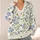 Blue Forget-Me-Not Blooms and Honeybees for Relaxed Autumn Office Layering Women All-over Print Knitted Cardigan - 4